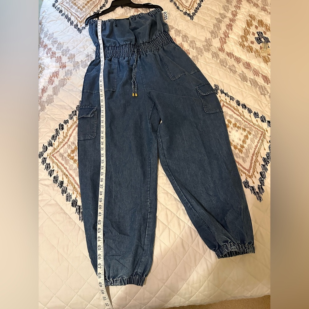 Indulge Denim Blue Elastic Waist Jumpsuit. Size X-Large. NWT - Picture 7 of 10